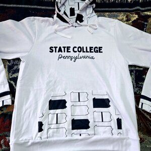 State College Pennsylvania White Design Hoodie Size Large NEW PSU